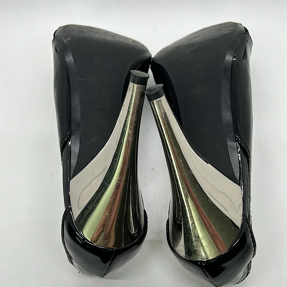 Linea Paolo Sexy Black/Silver Peep Toe Stiletto Heels Shoes **Size 6.5**🔥🔥 - Picture 7 of 9